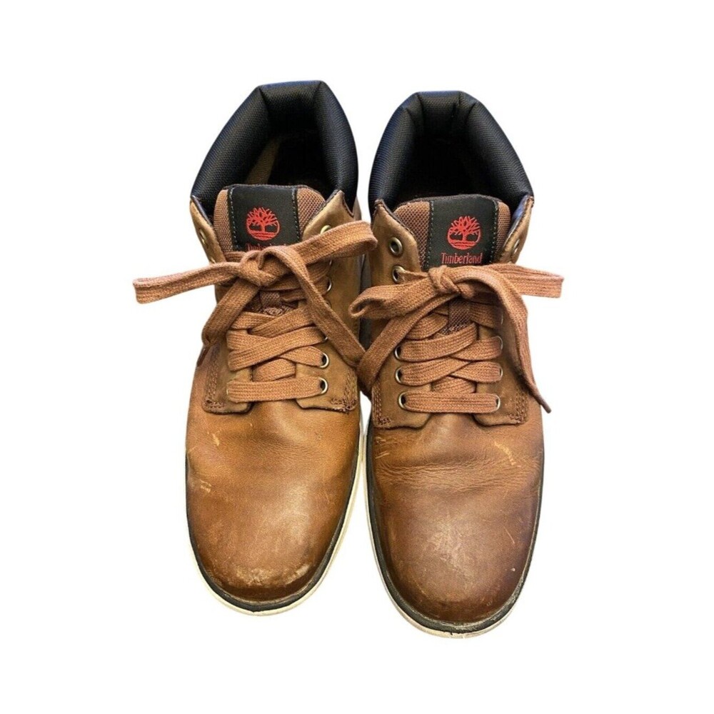 Timberland Mens Brown Leather Shoes With Sensorflex Comfort System Lace-Up Casua